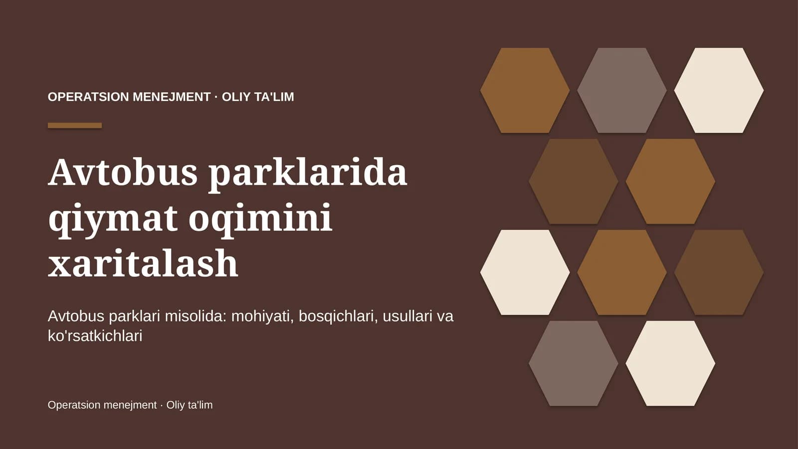 Avtobus parklarida qiymat oqimini xaritalash