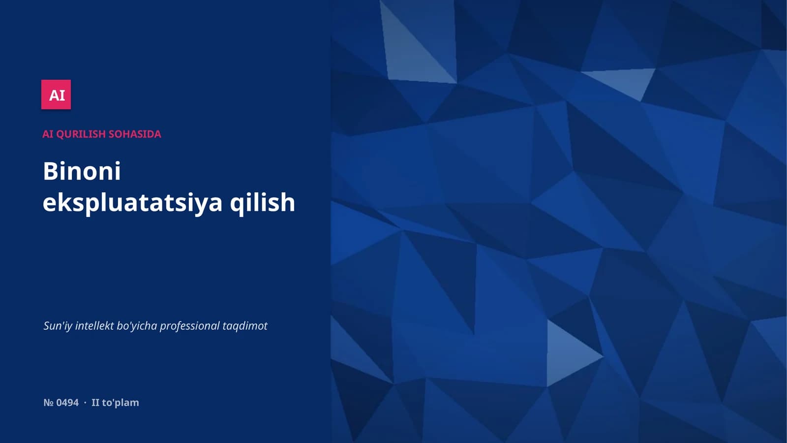 AI QURILISH SOHASIDA