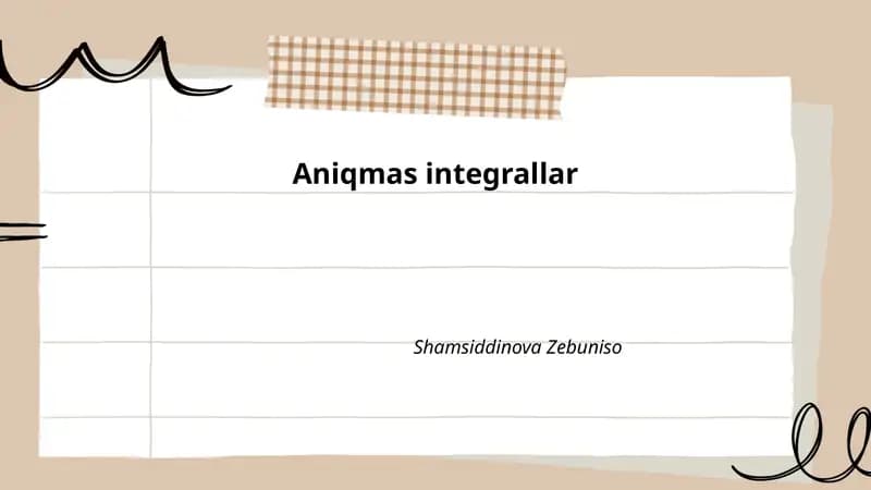 Aniqmas integrallar