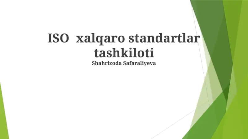 ISO xalqaro standartlar tashkiloti