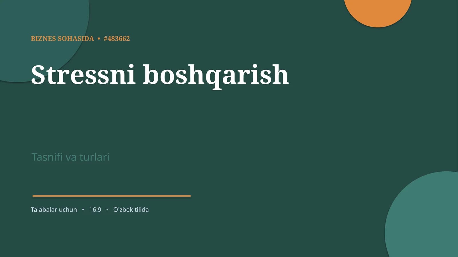Stressni boshqarish