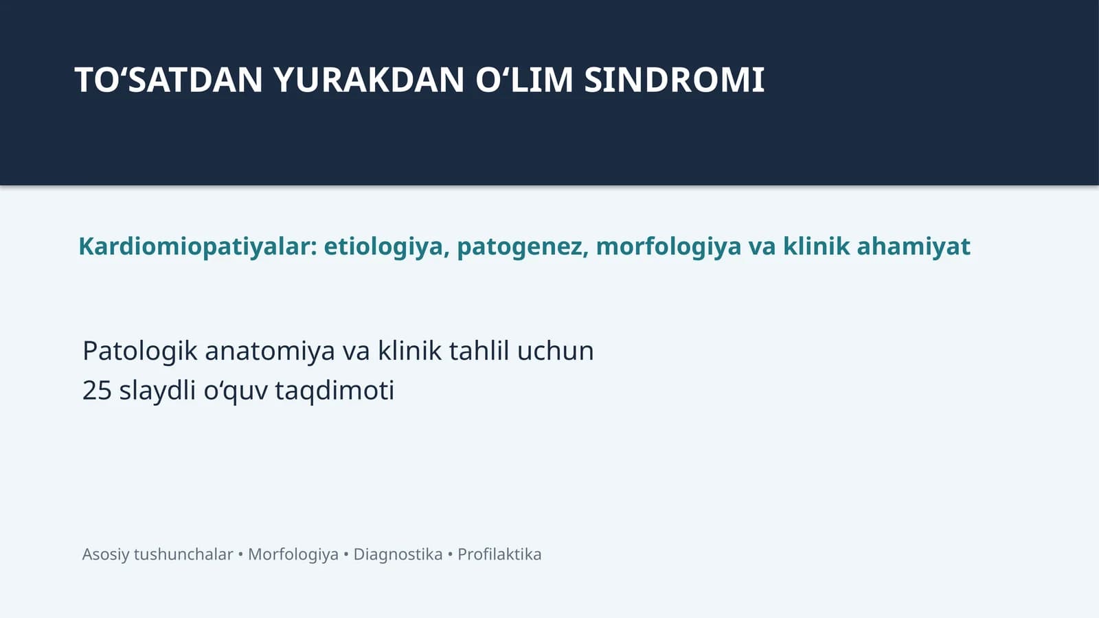 TO‘SATDAN YURAKDAN O‘LIM SINDROMI
