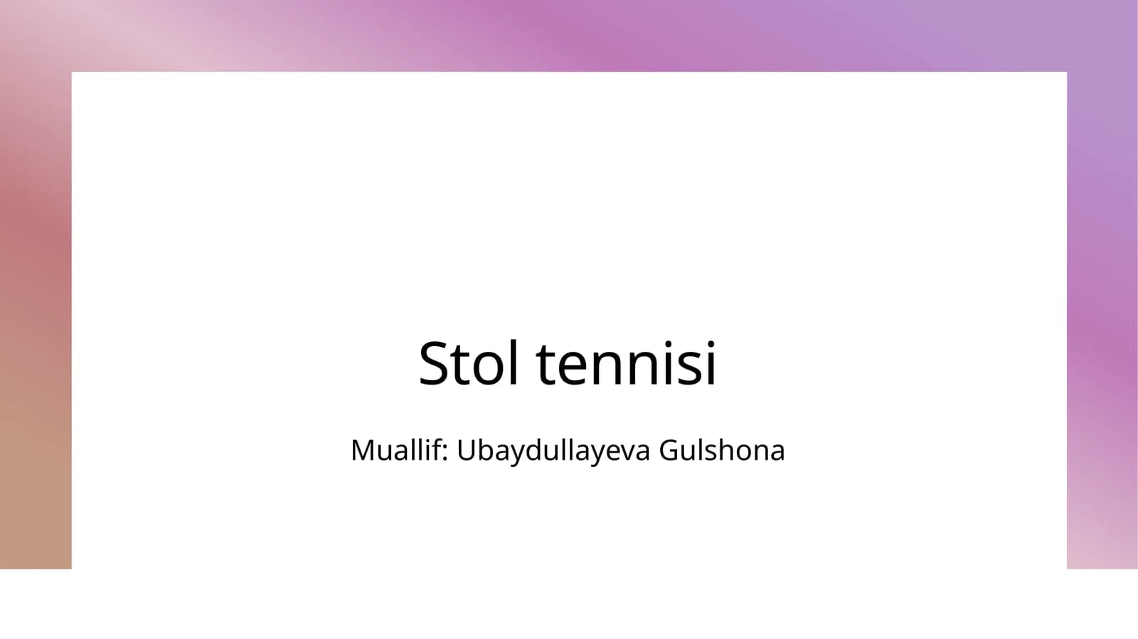 Stol tennisi