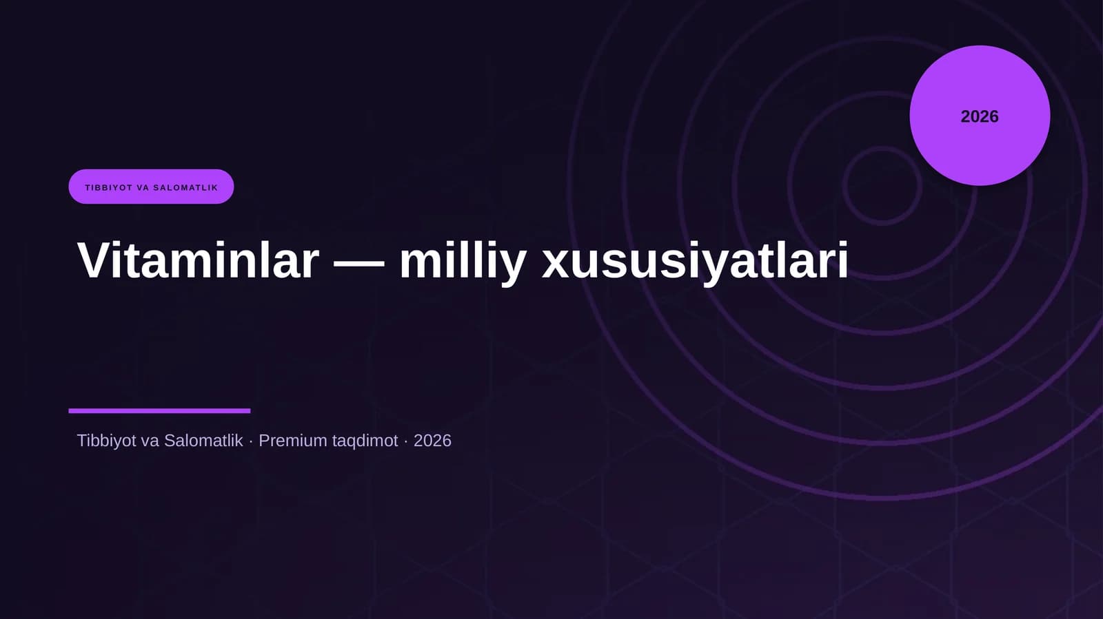Vitaminlar — milliy xususiyatlari