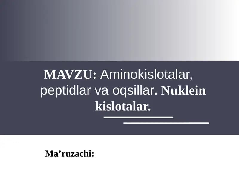 MONO AMINO DIKARBON KISLOTALAR