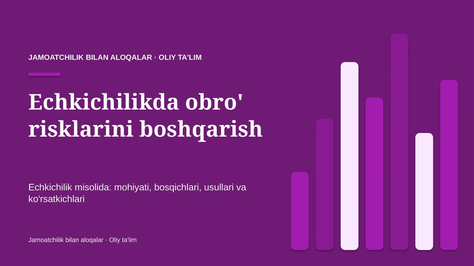 Echkichilikda obro' risklarini boshqarish