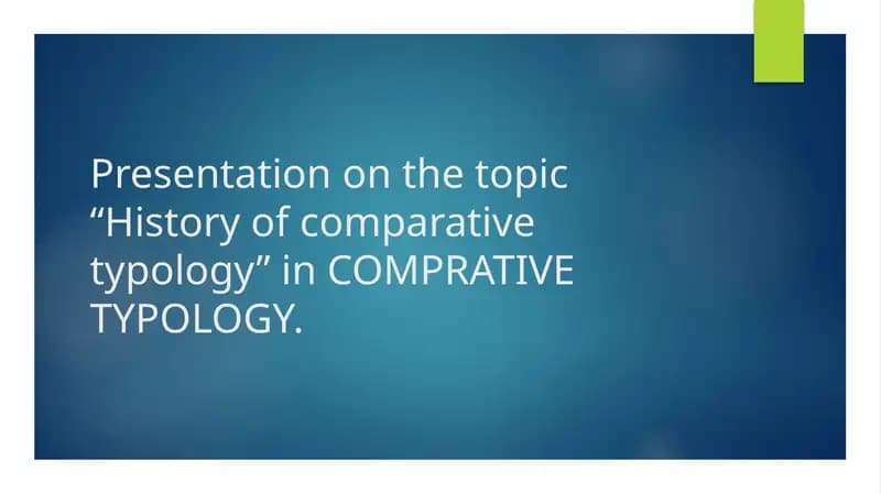 History of comparative typology