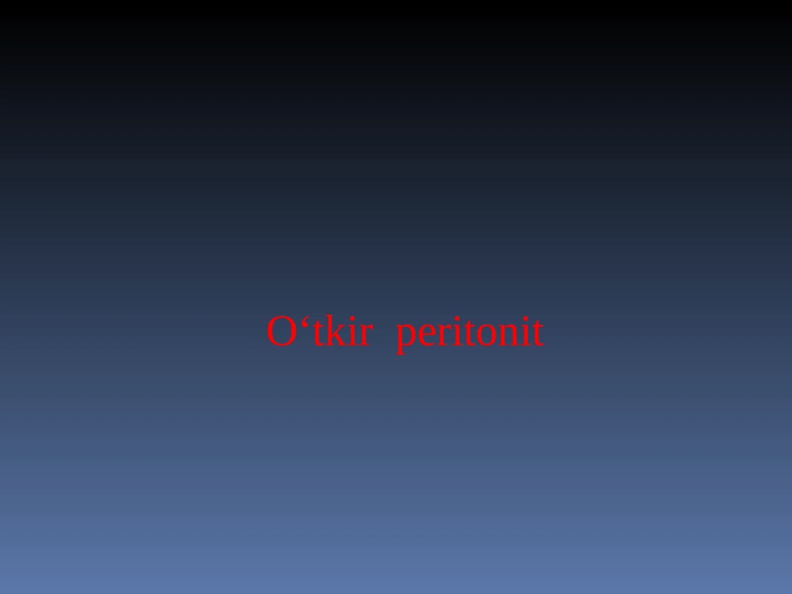 O‘tkir peritonit