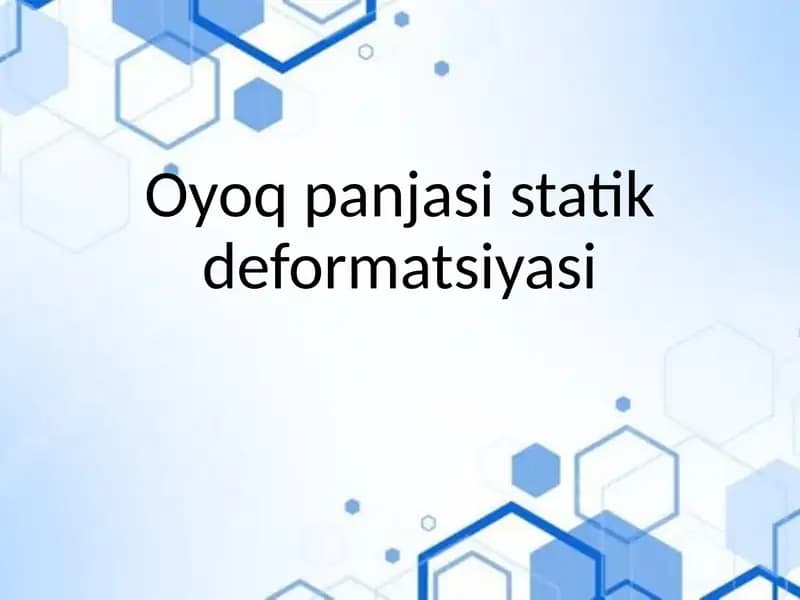 Oyoq panjasi statik deformatsiyasi