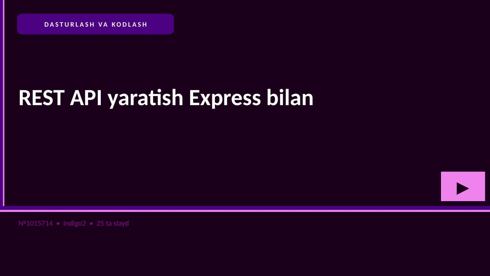 REST API yaratish Express bilan
