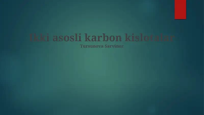 Ikki asosli karbon kislotalar