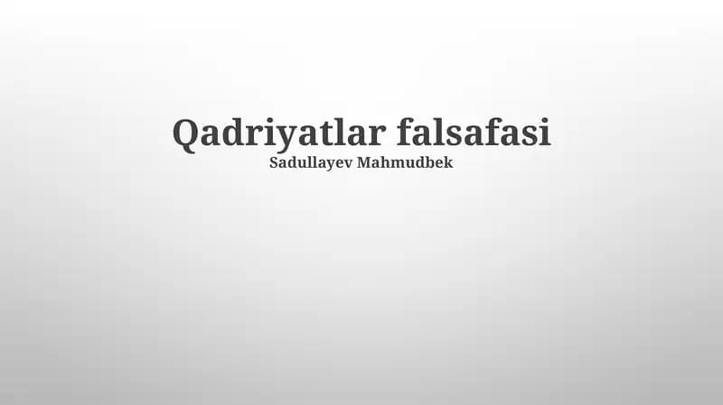 Qadriyatlar falsafasi
