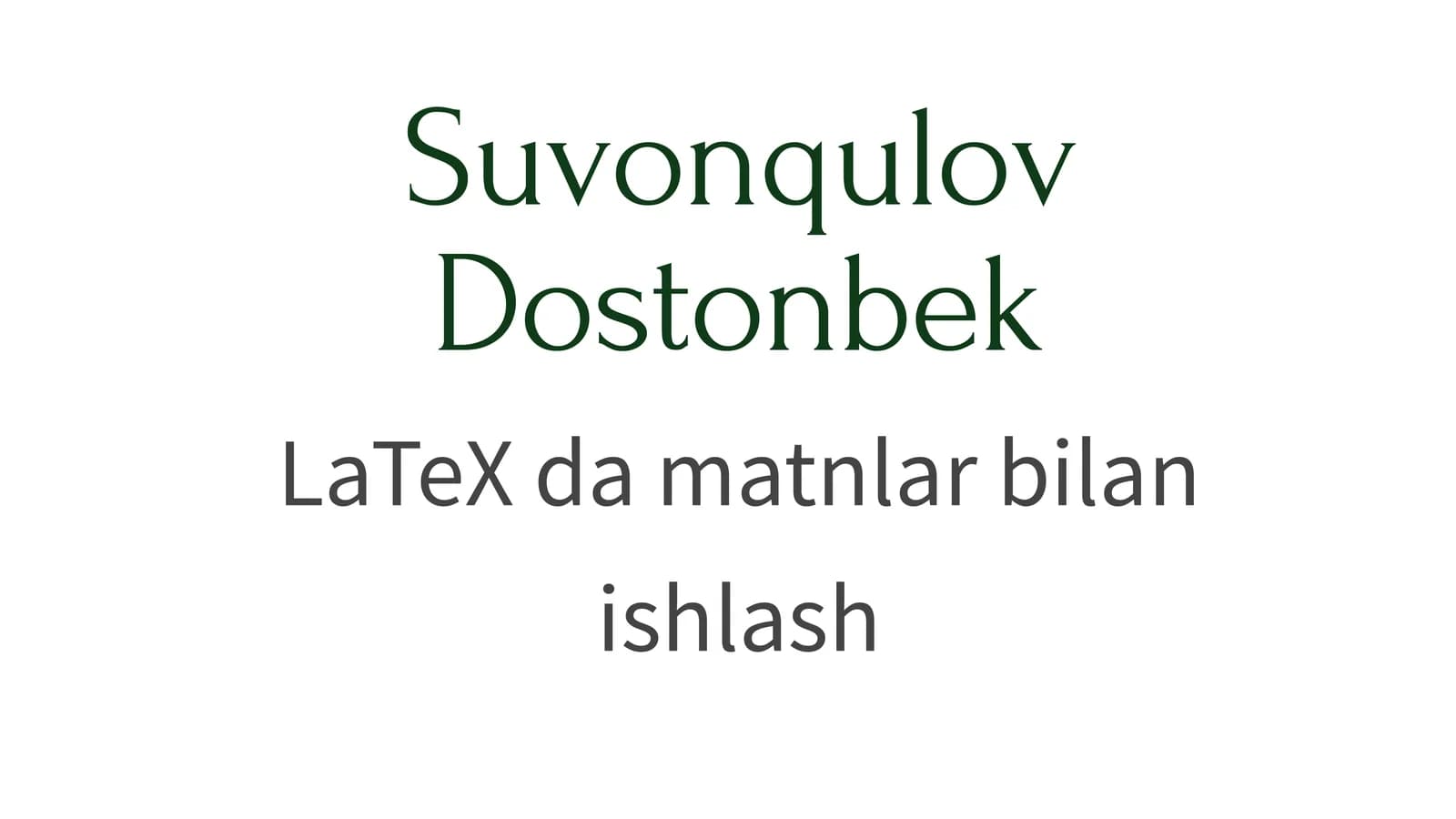 LaTeX dasturlash