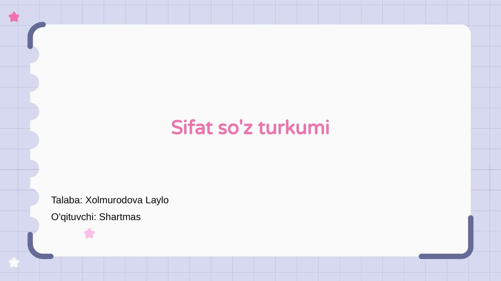 Sifat so'z turkumi