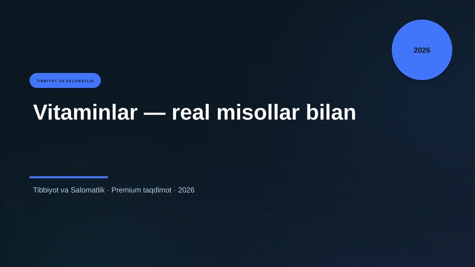 Vitaminlar — real misollar bilan