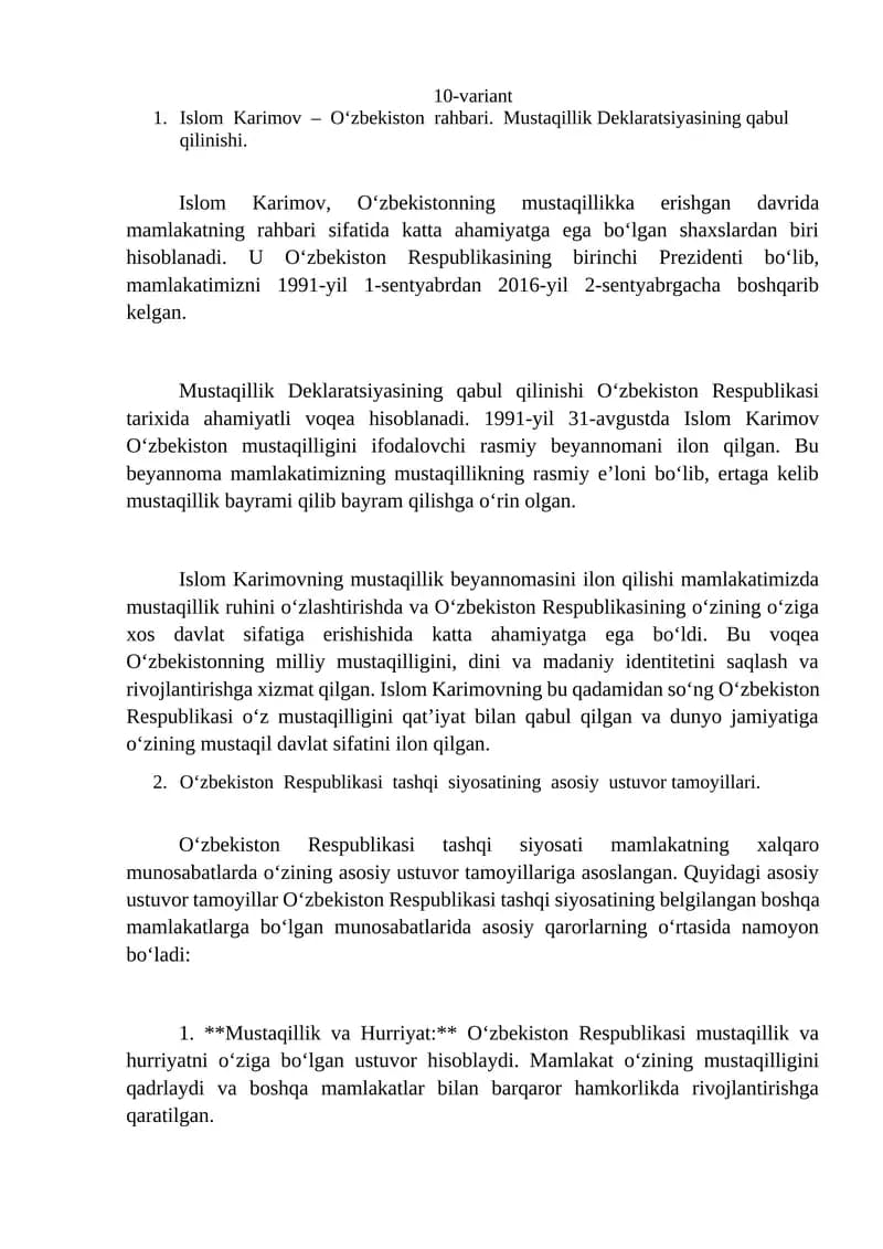 Islom Karimov – O‘zbekiston rahbari