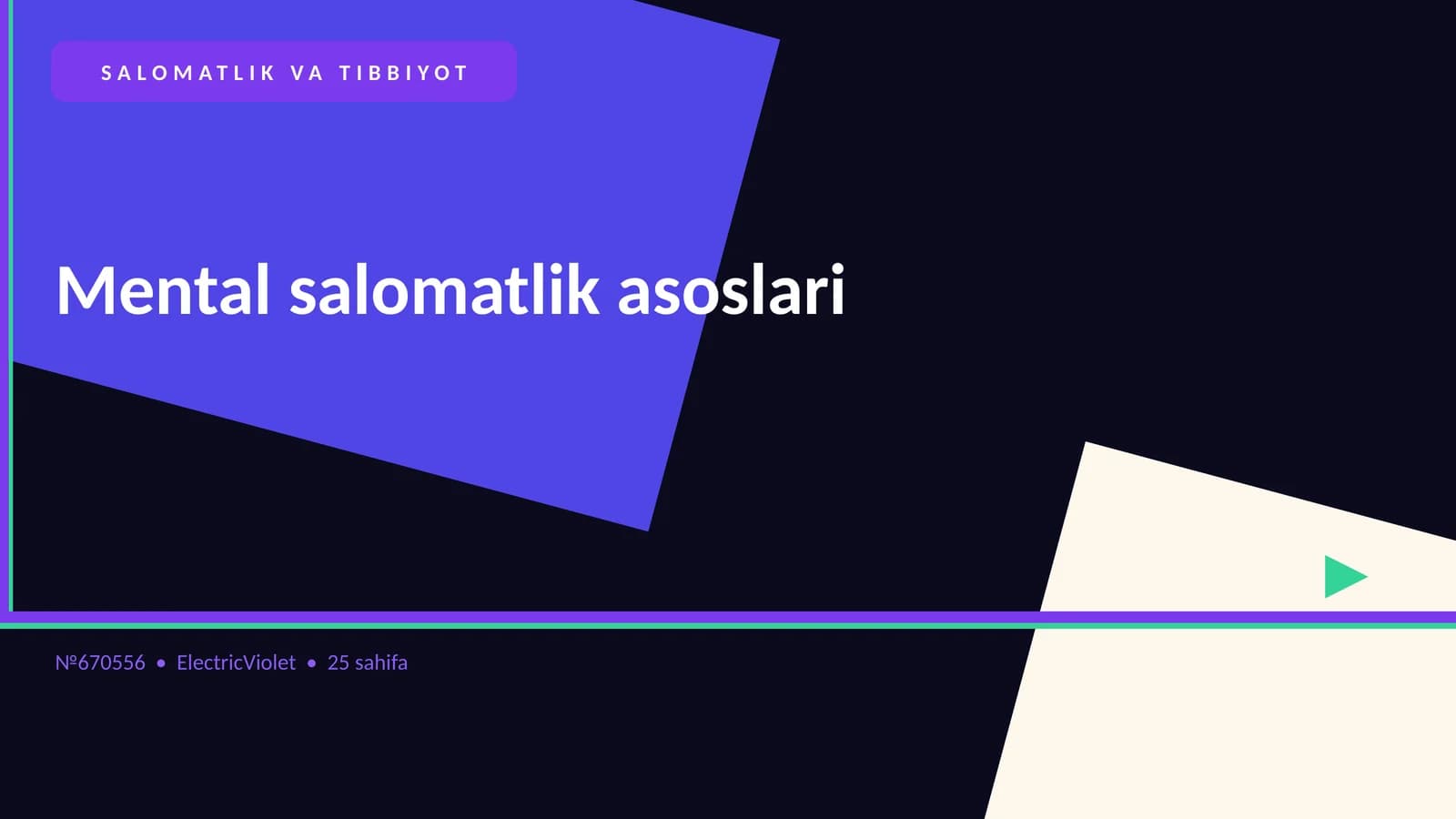 Mental salomatlik asoslari