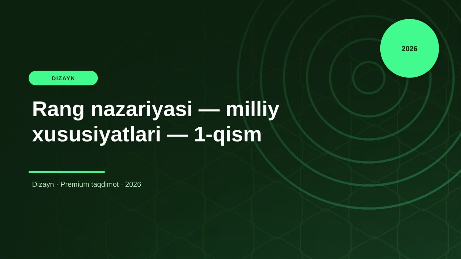 Rang nazariyasi — milliy xususiyatlari — 1-qism