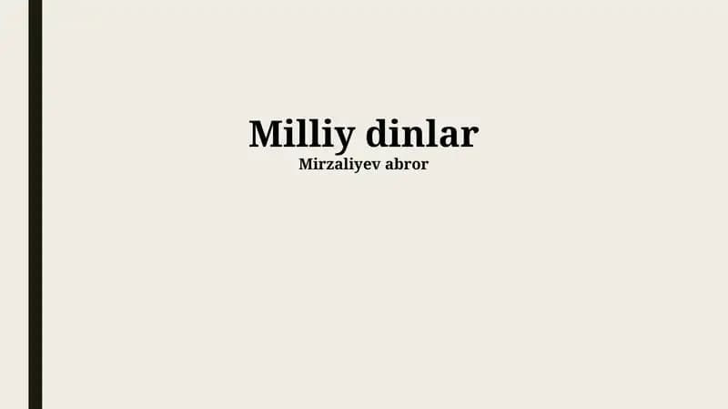 Milliy dinlar
