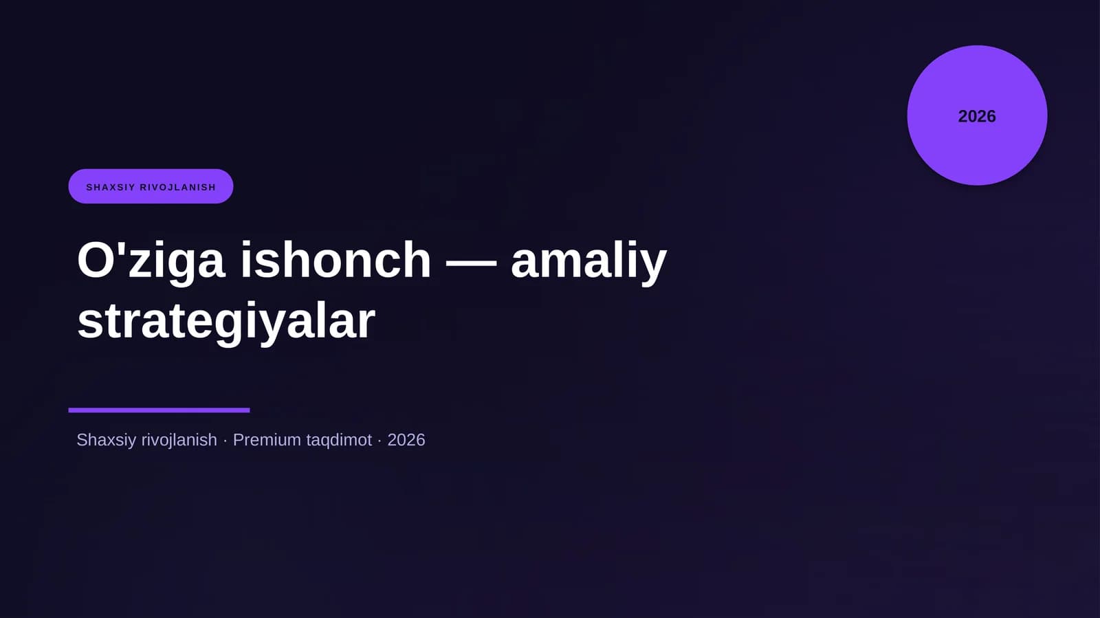 O'ziga ishonch — amaliy strategiyalar