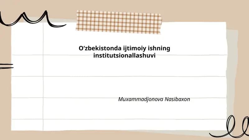 Oʻzbekistonda ijtimoiy ishning institutsionallashuvi