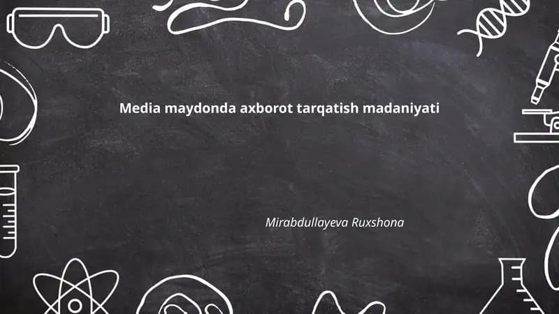 Media maydonda axborot tarqatish madaniyati