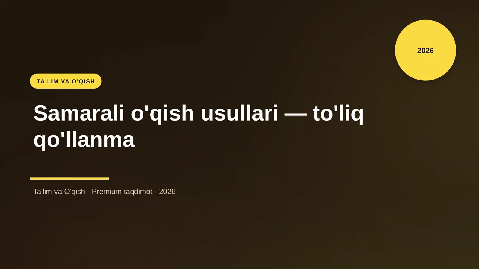 Samarali o'qish usullari — to'liq qo'llanma