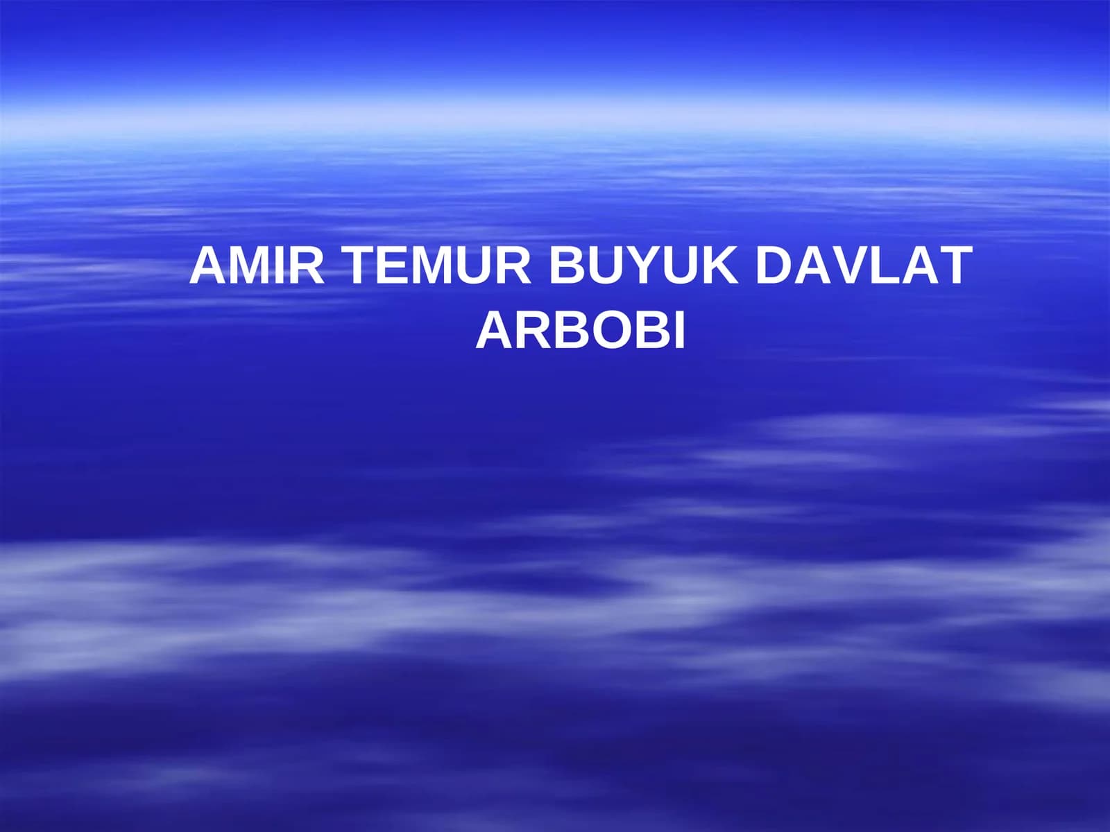 AMIR TEMUR BUYUK DAVLAT ARBOBI