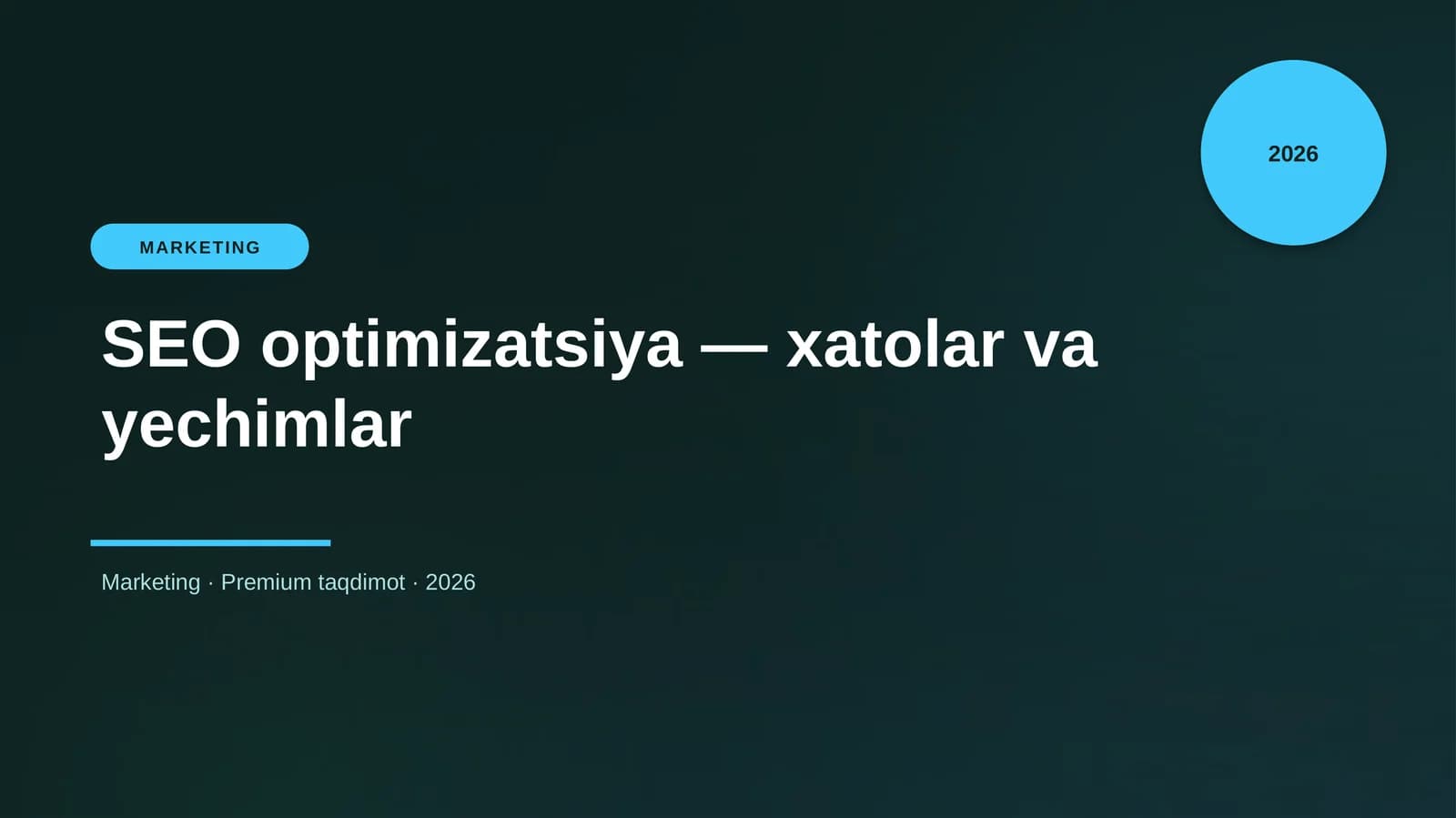 SEO optimizatsiya — xatolar va yechimlar