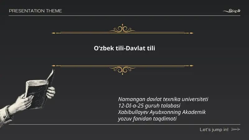 Oʻzbek tili-Davlat tili