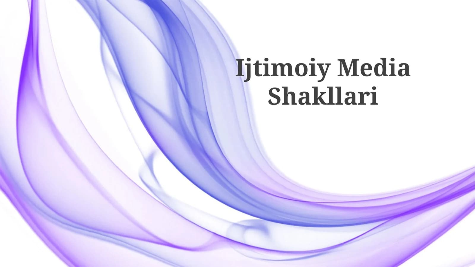 Ijtimoiy Media Shakllari