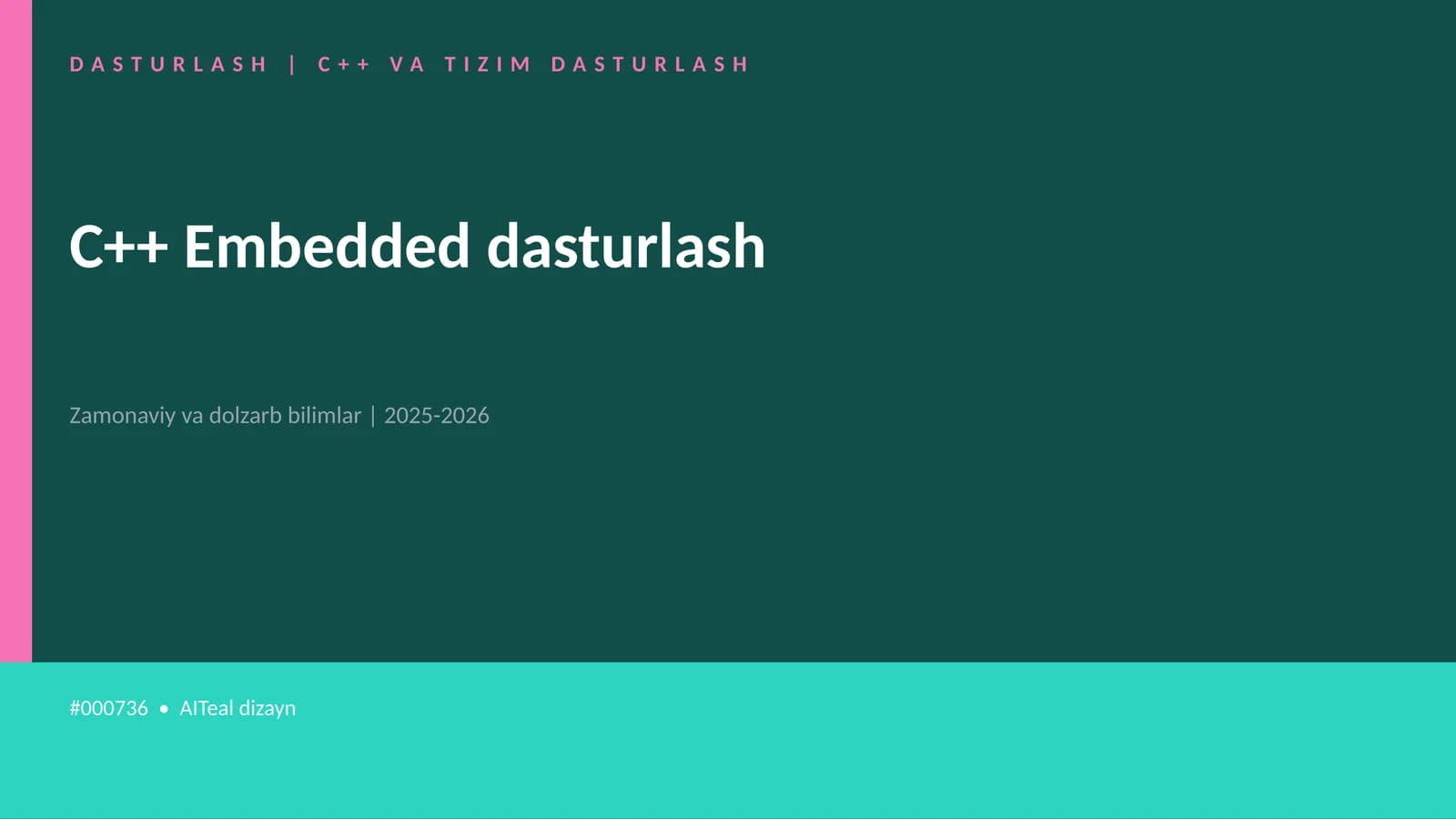 C++ Embedded dasturlash