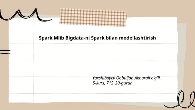 Apache Spark MLib