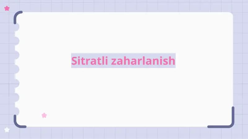 Sitratli zaharlanish