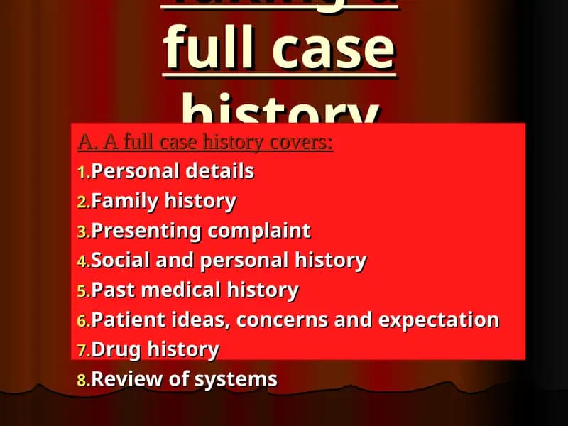 Case history taking