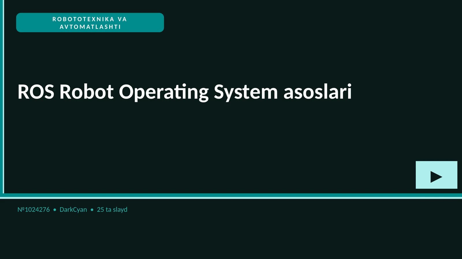 ROS Robot Operating System asoslari