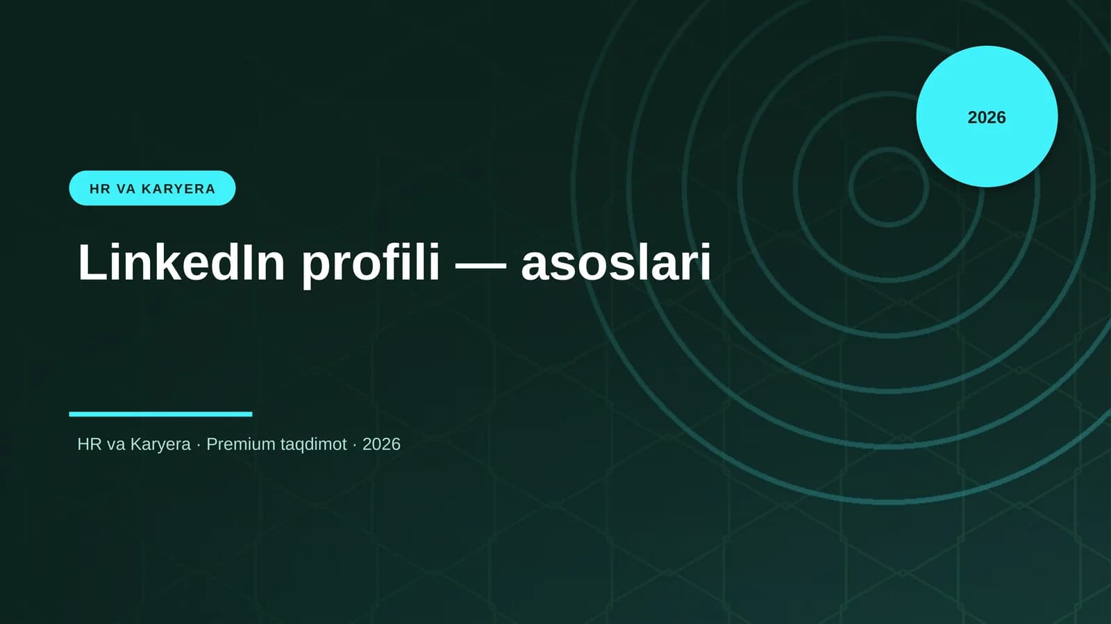 LinkedIn profili — asoslari