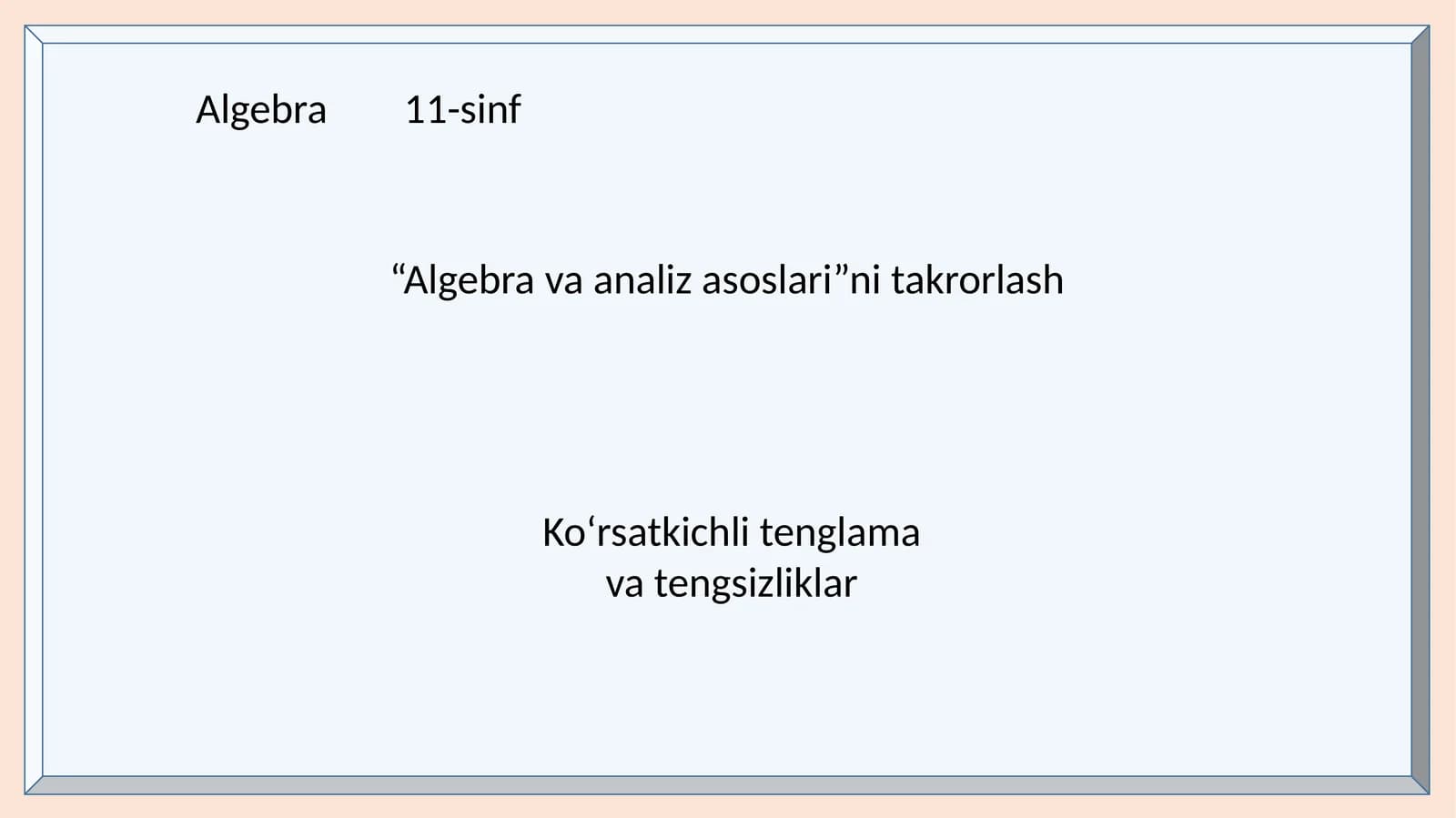 Algebra 11-sinf