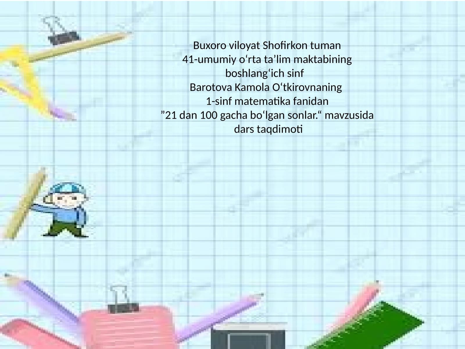 21 dan 100 gacha bo‘lgan sonlar