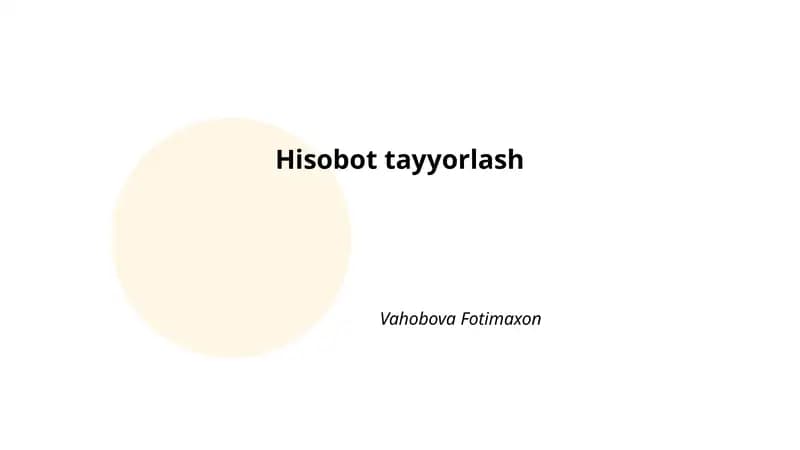 Hisobot turlari