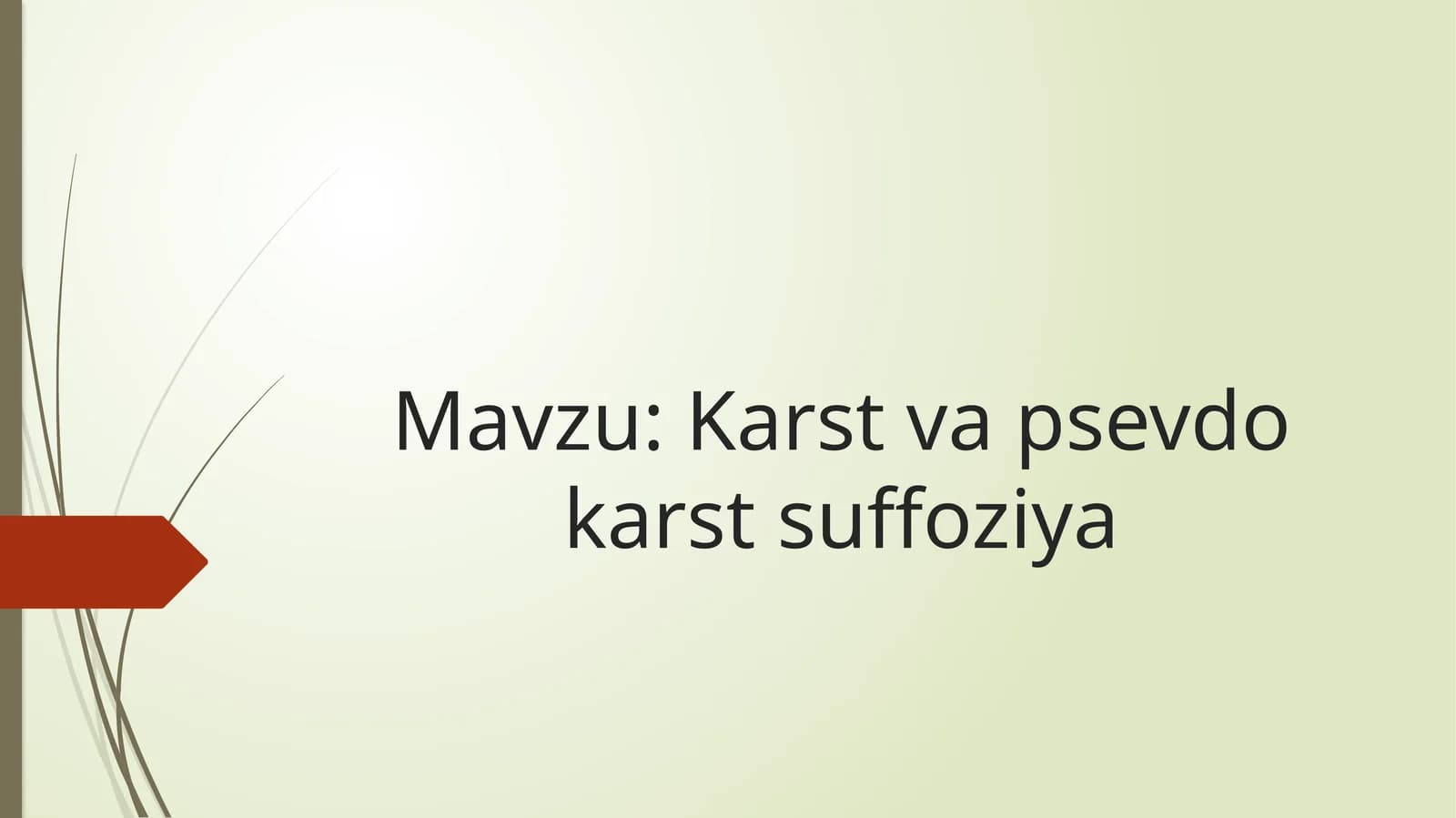 Karst va psevdo karst suffoziya