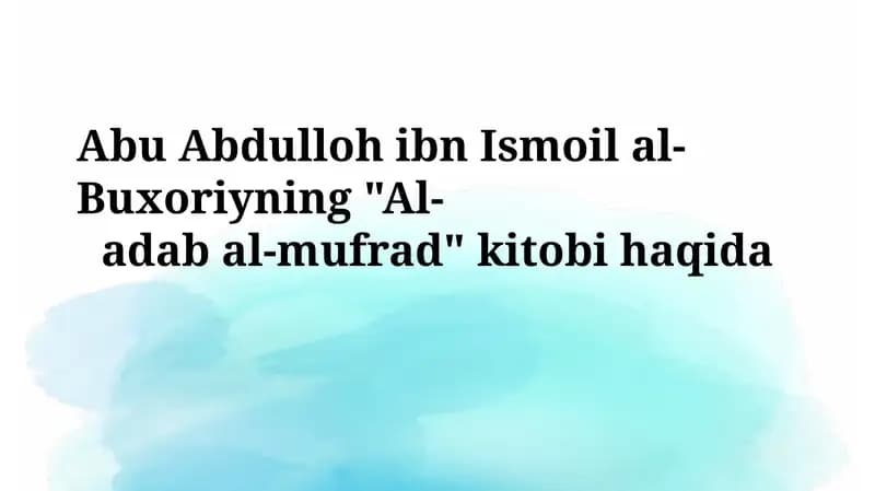 Al-adab al-mufrad