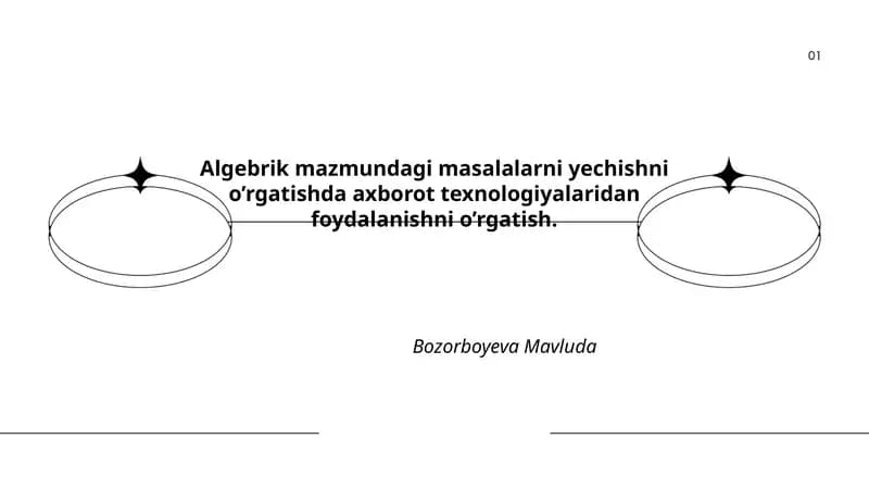 Algebraik masalalarni yechishni o'rgatish