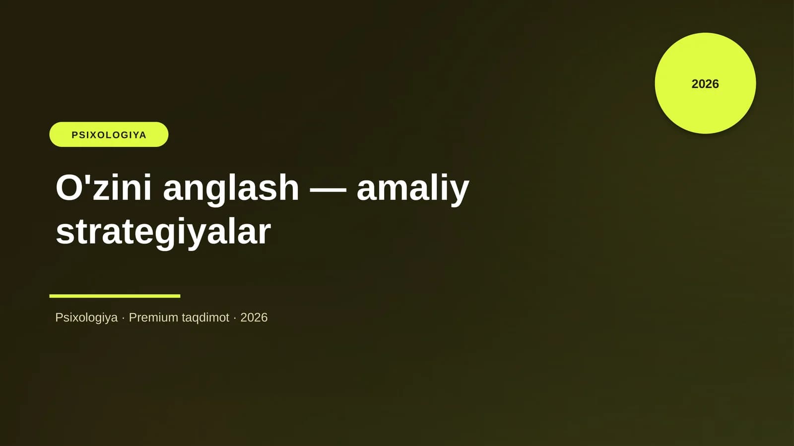 O'zini anglash — amaliy strategiyalar