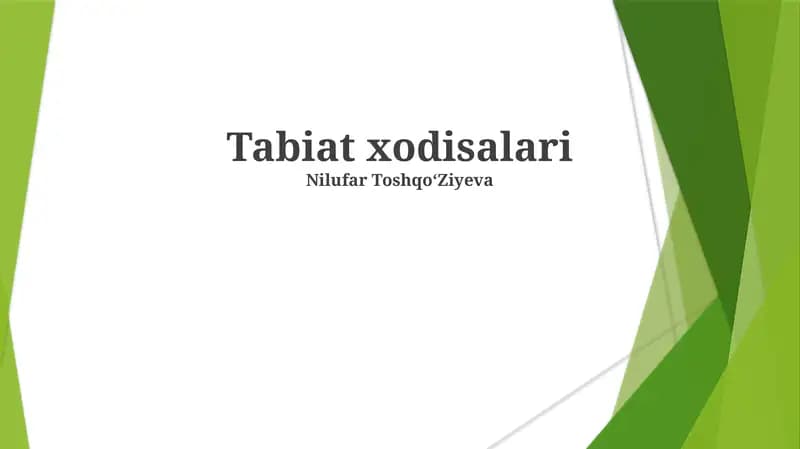 Tabiat xodisalari