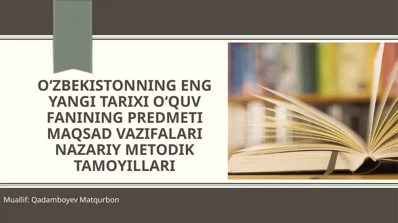 O'zbekistonning eng yangi tarixi