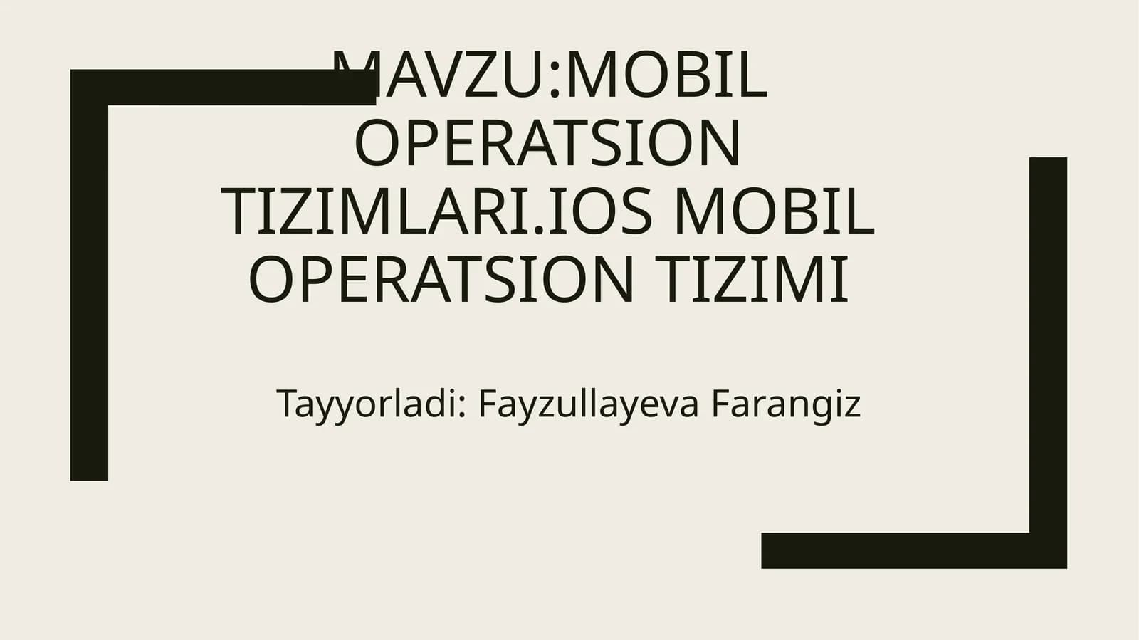 iOS mobil operatsion tizimi