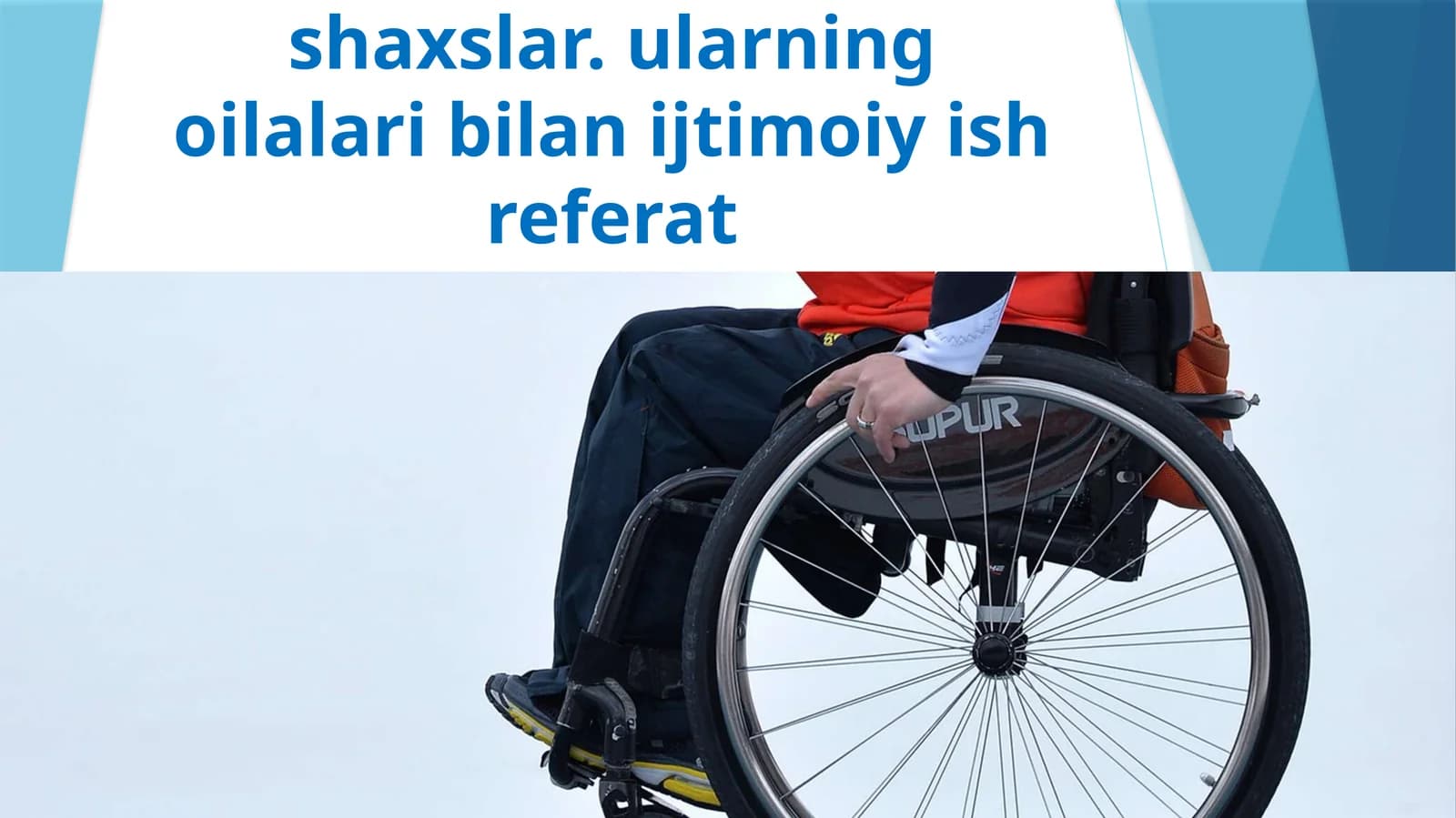 Nogironligi bor shaxslar. ularning oilalari bilan ijtimoiy ish referat