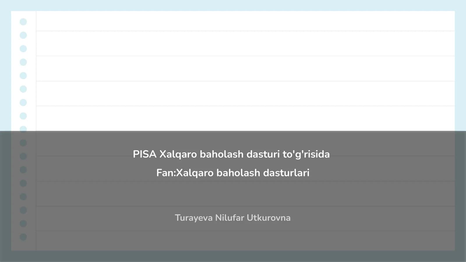 PISA Xalqaro baholash dasturi