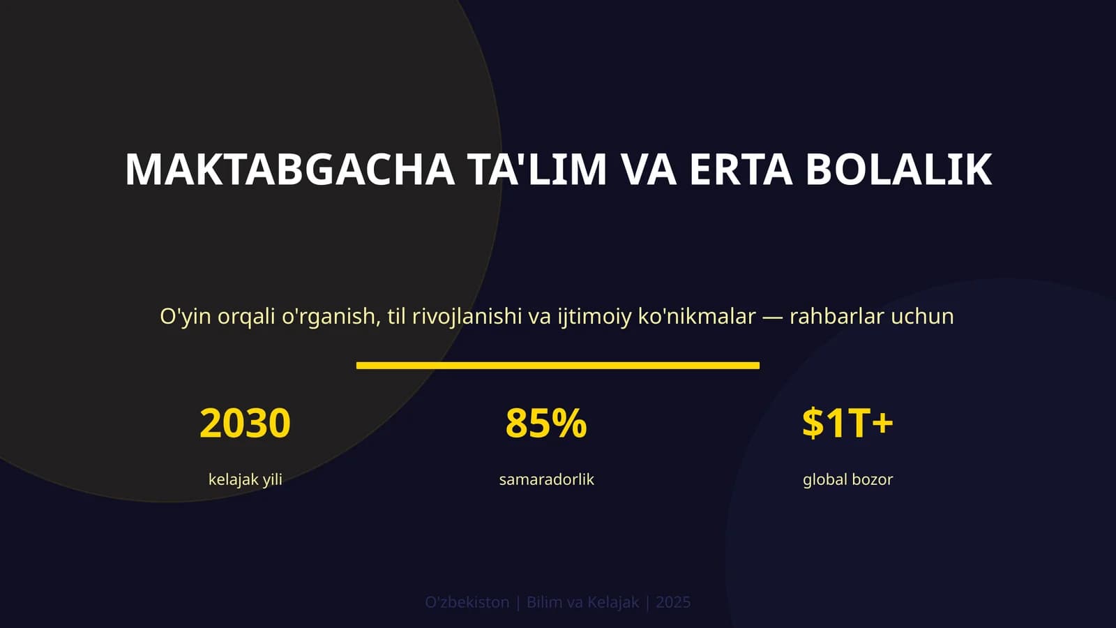 Maktabgacha ta'lim va erta bolalik